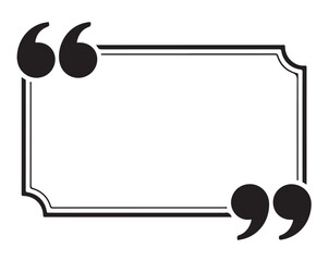 Quote frame vector illustration decorative speech bubble with quotation marks isolated on white background
