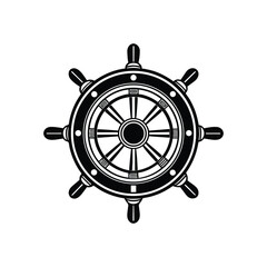 Obraz premium Ship wheel silhouette, wheel silhouette vector