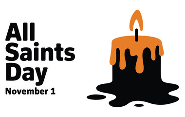 All Saints Day vector illustration featuring a candle perfect for holiday greetings and event announcements © Shahid3383