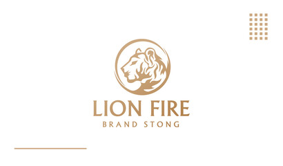 Elegant Lion Fire Logo Design – Luxury Animal Symbol for Premium Brand Identity