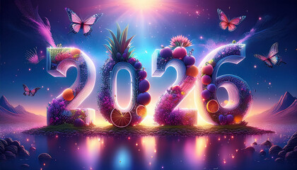 the number 2026 from the fruit is very beautiful