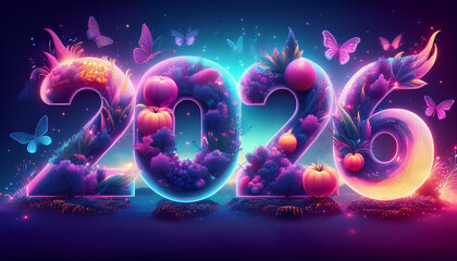 the number 2026 from the fruit is very beautiful