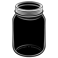 vector illustration of a glass jar