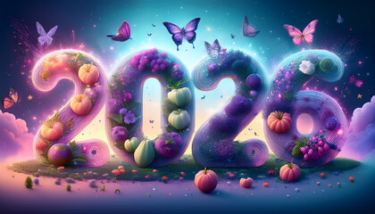 the number 2026 from the fruit is very beautiful