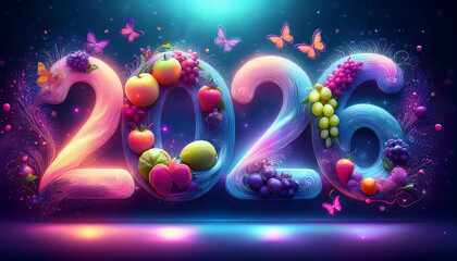 the number 2026 from the fruit is very beautiful