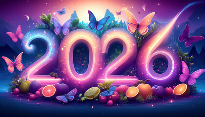 the number 2026 from the fruit is very beautiful