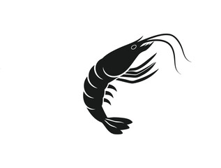 Shirmp prawn silhouette vector illustration on white background
