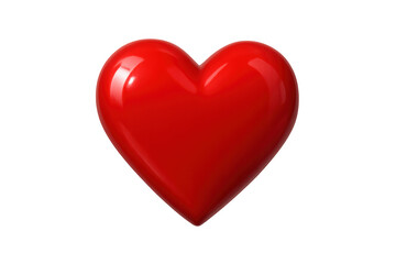 Fototapeta premium Red glossy 3d heart symbol representing love, romance, passion, and valentine's day on transparent background