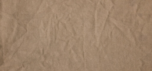 Wrinkle brown cotton polyester fabric texture background