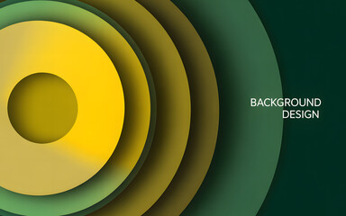 Abstract background with overlapping circles in shades of yellow and green modern vector design for presentations and web banners
