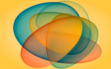 Obraz premium Abstract overlapping shapes in vibrant colors creating a modern design element perfect for backgrounds and graphic design projects