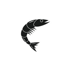 Shirmp prawn silhouette vector illustration on white background
