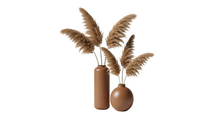 Elegant pampas grass plumes arranged in modern ceramic vases creating a chic, natural home decor aesthetic for sophisticated interiors