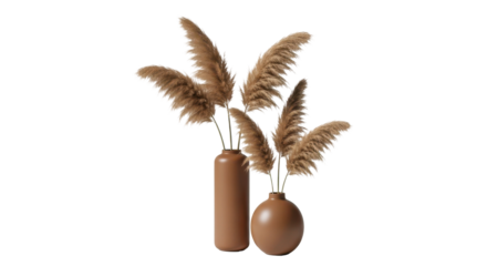 Elegant pampas grass plumes arranged in modern ceramic vases creating a chic, natural home decor aesthetic for sophisticated interiors