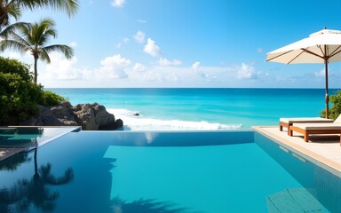 Infinity pool and the Indian Ocean. High quality