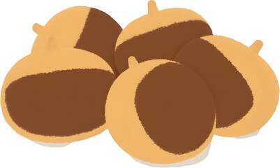 하얀배경위의따뜻한군밤일러스트