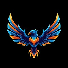 Obraz premium Bold phoenix with vibrant wings takes flight, symbolizing rebirth