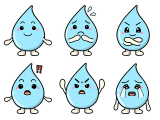 水滴や汗など液体をイメージしたキャラクターのイラスト