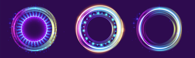 Holographic Portals in Sci-Fi Ambiance