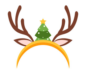 christmas headband antlers cute clipart illustration