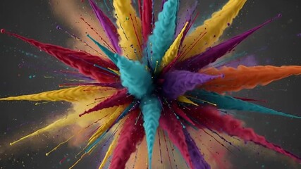 Vibrant explosion of colorful powder creating a dynamic and artistic visual effect perfect for - Powered by Adobe