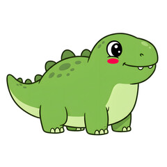 Obraz premium A cute green cartoon frog with a fun look is an isolated vector illustration of an amphibian in nature that could be mistaken for a dino or lizard animal