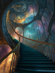 Celestial Staircase Universe View Fantasy Art