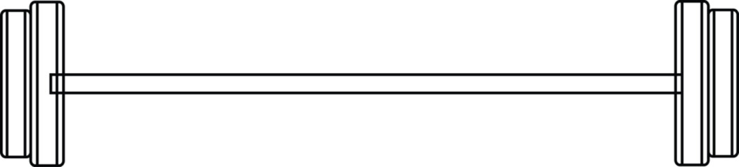 Barbell Weightlifting Equipment Outline Icon
- Barbell Weights Fitness Icon