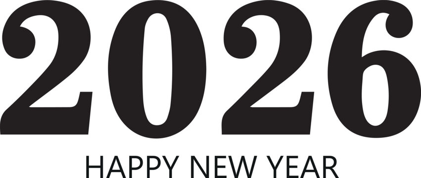 Vector art of bold 2026 happy new year design, perfect for festive greeting cards and banners