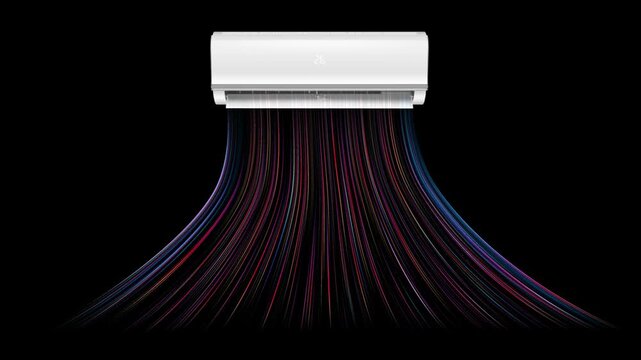 Cold Air Wind Flow Loop for Green Screen Presentation Design
