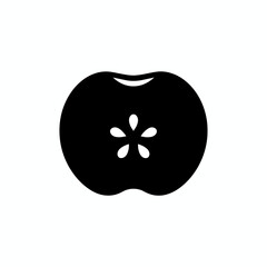 Vector icon of apple slice showing seeds