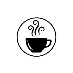 Vector illustration of a coffee cup icon with steam