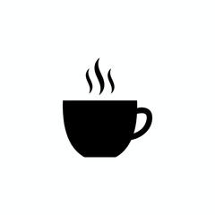 Coffee cup vector icon with steam line