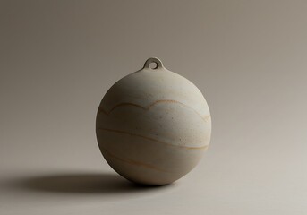 Minimalist Ceramic Orb with Subtle Texture and Shadow.