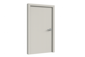 White residential door with a generic handle, offering a clear cut-out for various design purposes. Clean modern design