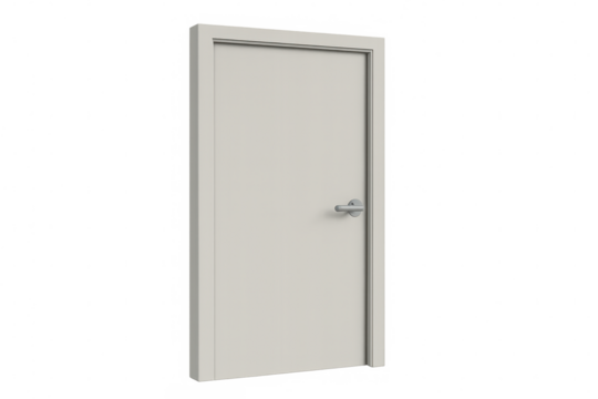 White residential door with a generic handle, offering a clear cut-out for various design purposes. Clean modern design