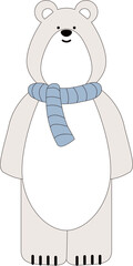 목도리를 한 귀여운 북극곰