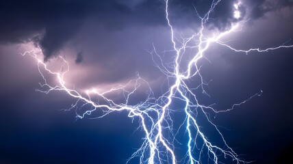 lightning in the night sky