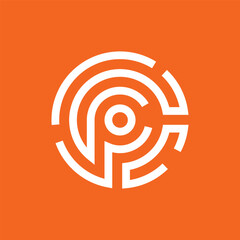 letter PC Tech Design Logo Concept Vector Template