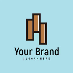 Wooden floor Design Logo Concept Vector Template