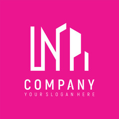 letter UN Build Design Logo Concept Vector Template