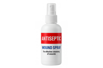 Antiseptic wound spray bottle for first aid cleansing