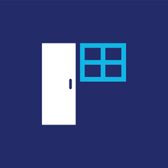 Door window Design Logo Concept Vector Template