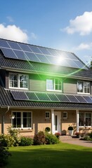 Solar Panels on a House - Sustainable Energy and Modern Living.