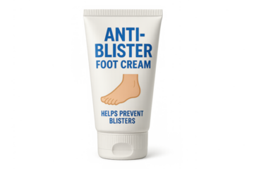 Anti-blister foot cream product protecting feet skin
