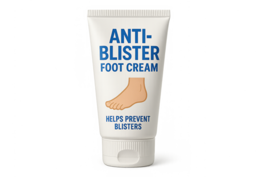 Anti-blister foot cream product protecting feet skin