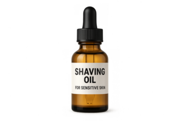 Shaving oil for sensitive skin in dropper bottle