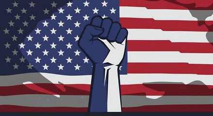 Patriotic Fist - Symbol of Unity and Strength in America.