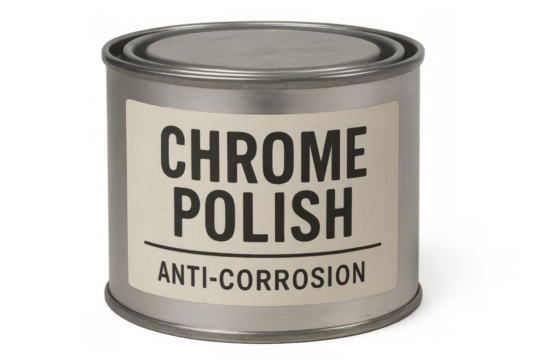 Metal tin can with chrome polish anti-corrosion label