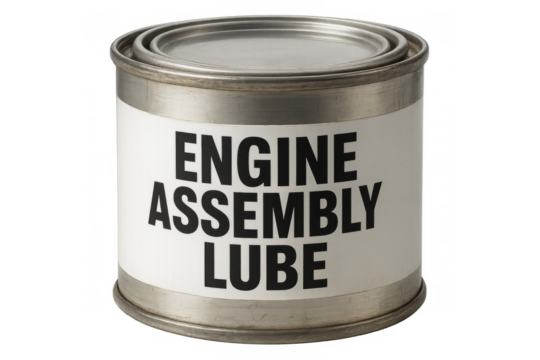 Engine assembly lube metal can on transparent background